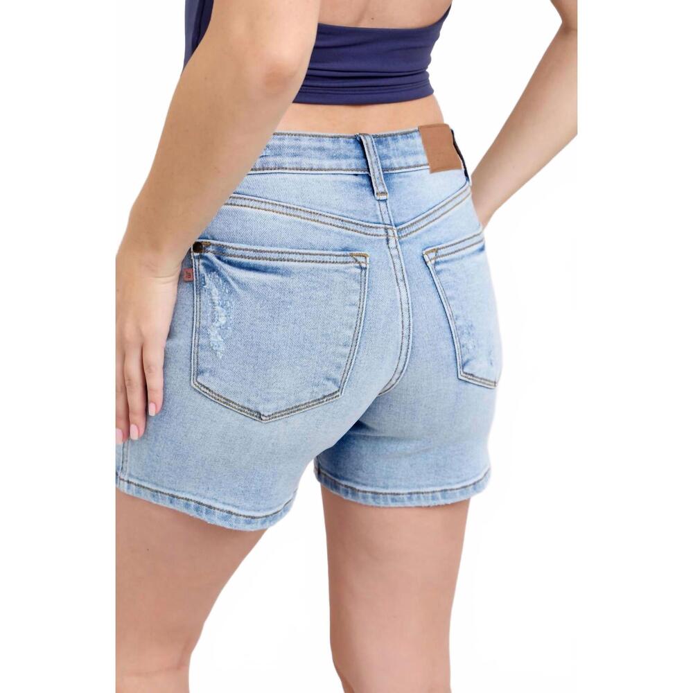 NEW JUDY BLUE mid rise dad shorts in vintage wash - Picture 7 of 10